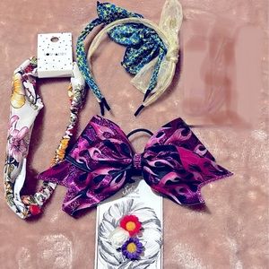 🆕💁‍♀️🎀 7 piece Hair Accessories Bundle NWT Bows Coils Hairbands Headbands